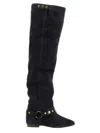 Isabel Marant Overknee-stiefel Selize Aus Veloursleder In Animal Print