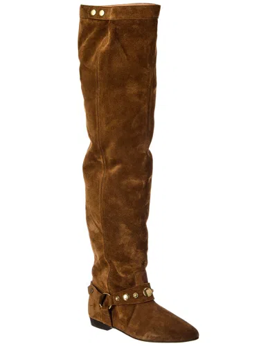 Isabel Marant Selize Suede Over-the-knee Boot In Brown