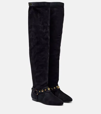 Isabel Marant Overknee-stiefel Selize Aus Veloursleder
