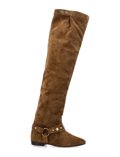 Isabel Marant Selize Thigh Boots In Brown