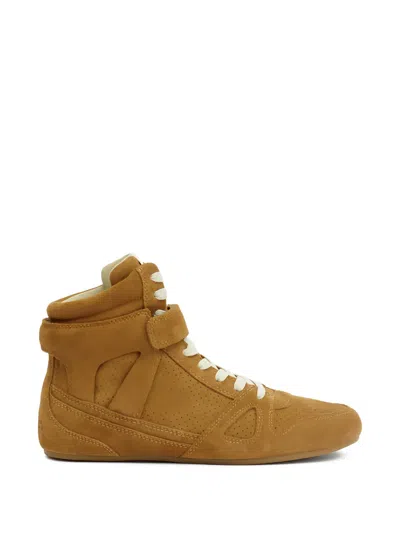 Isabel Marant Senny Perforated Suede High-top Sneakers In Brown