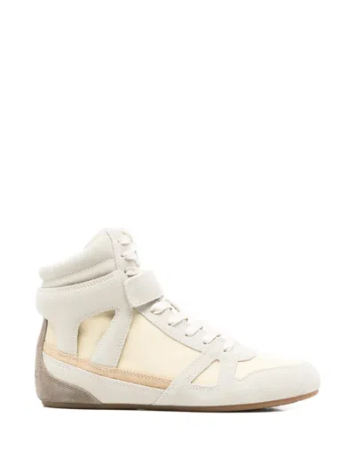Isabel Marant Senny High Suede Sneakers In White