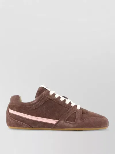 Isabel Marant Senny Low Lace Up Leather Trainers In Brown