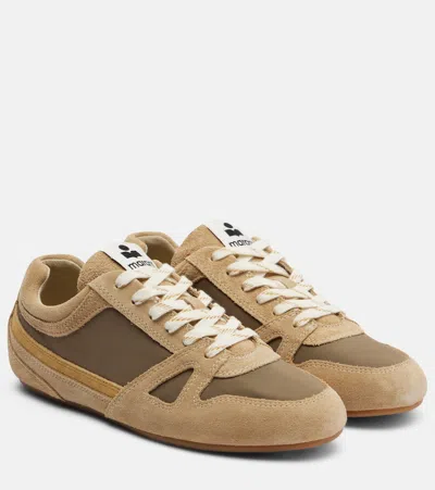 Isabel Marant Senny Suede And Mesh Sneakers In Brown