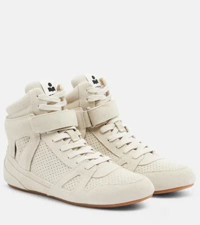 Isabel Marant Senny Suede High-top Sneakers In White