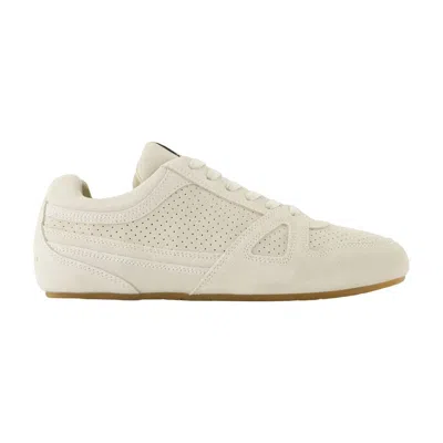 Isabel Marant Senny Perforated Suede Sneakers In Neutral