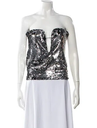 Pre-owned Isabel Marant Sequin Plunge Neckline Top
