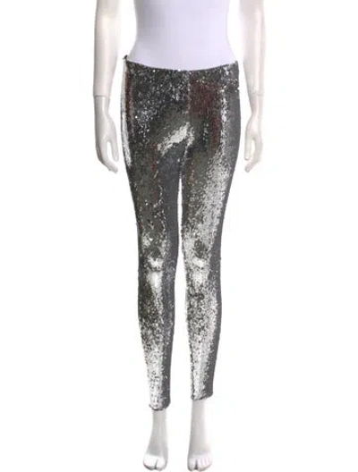 Pre-owned Isabel Marant Sequin Skinny Leg Pants In Metallic/silver