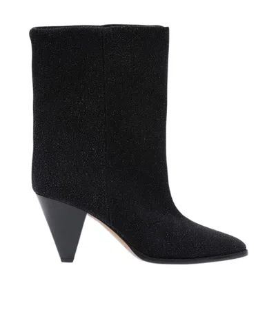 Isabel Marant Sequined Short Boots In Black