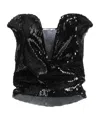 Isabel Marant Sequined Strapless Top In Black