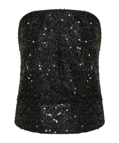 Isabel Marant Sequined Top In Black