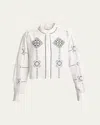 ISABEL MARANT SERENA OPENWORK POPLIN CROPPED TOP