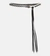 Isabel Marant Sevan Embellished Leather Belt In Black/silver