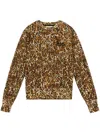 Isabel Marant Leopard Print Knit Sweatshirt In Braun