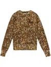 Isabel Marant Leopard Print Knit Sweatshirt In Brown