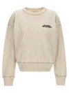 Isabel Marant Ribbed Cuffs Crew Neck Sweatshirt In Beige