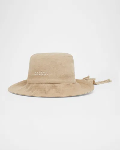 Isabel Marant Shaley Embroidered Bucket Hat In Brown