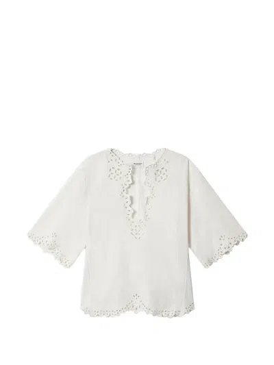 Isabel Marant Top Style Tunic Shana In Perforated Cotton In White