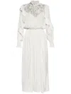 Isabel Marant Long Dress With Lace And Ruffles In Beige