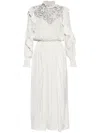 Isabel Marant Long Dress With Lace And Ruffles In Weiss