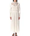 Isabel Marant Long Dress With Lace And Ruffles In White