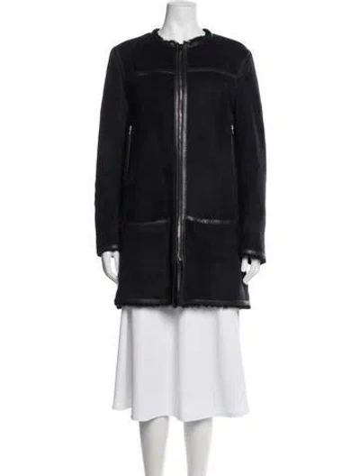 Pre-owned Isabel Marant Shearling Coat In Blue