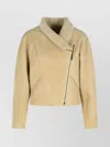 Isabel Marant Shearling Collar Jacket Side Pockets In Brown
