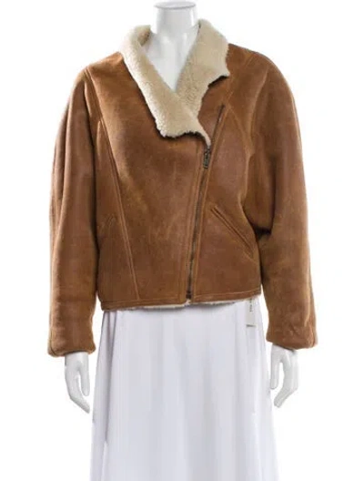 Pre-owned Isabel Marant Shearling Colorblock Pattern Fur Jacket In Neutral