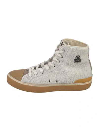 Pre-owned Isabel Marant Shearling Colorblock Pattern Sneakers In Brown