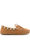 Isabel Marant Fitza Embellished Suede Loafers In Brown