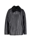 Isabel Marant Adelina Shearling-lined Leather Coat In Black  