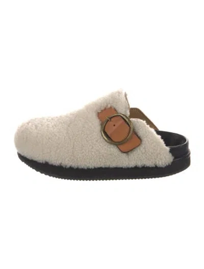 Pre-owned Isabel Marant Shearling Mules In White