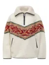 Isabel Marant Shearling Pullover With Geometric Pattern  Étoile In White