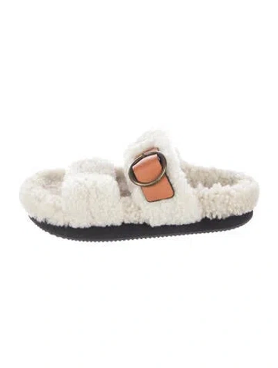 Pre-owned Isabel Marant Shearling Slides In White