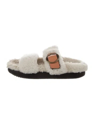 Pre-owned Isabel Marant Shearling Slides In White