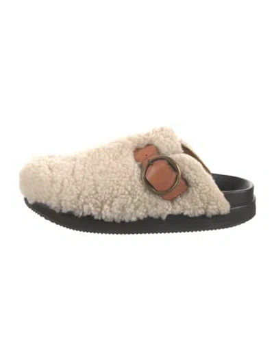 Pre-owned Isabel Marant Shearling Slippers In White
