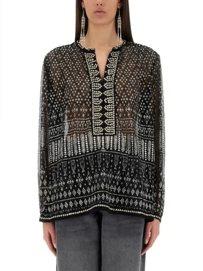 Isabel Marant Sheer Black "nickie" Top