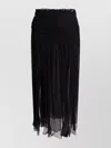 Isabel Marant Sheer Elastic Waistband Skirt With Braided Detail In Black