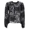 Isabel Marant Sheer Embroidered Blouse In Black Silk