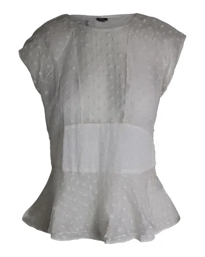 Isabel Marant Sheer Panel Peplum Top In White Silk