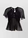 Isabel Marant Sheer Top Featuring Button Detail And Ruffled Hem