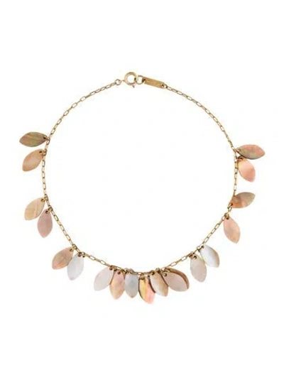 Pre-owned Isabel Marant Shell Ali Choker Necklace, 14.75" In Multicolor
