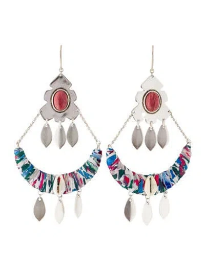 Pre-owned Isabel Marant Shell & Stone Drop Earrings In Multi