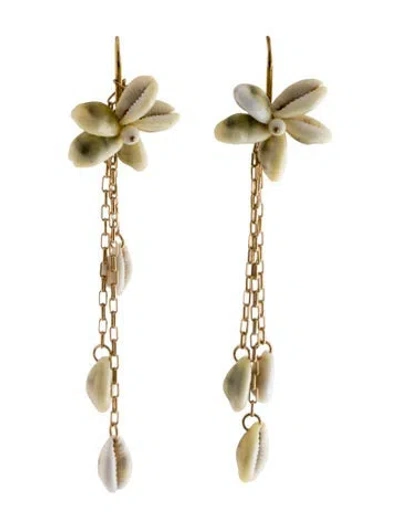 Pre-owned Isabel Marant Shell Chain Drop Earrings In Multi