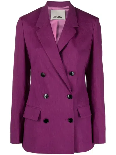 Isabel Marant Sheril Double-breasted Blazer In Purple