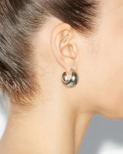 Isabel Marant Shiny Crescent Earrings In Silver