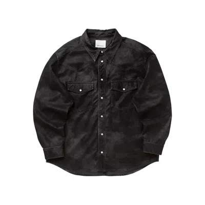 Isabel Marant Vintage Eco Leather Long Sleeve Shirt In Black