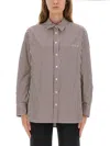 Isabel Marant Vertical Stripe Long-sleeved Shirt With Classic Collar In Multi