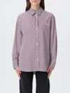 Isabel Marant Fabriza Striped Button-down Shirt In Burgundy