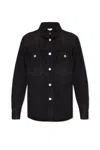 Isabel Marant Shirt With Branded Buttons In Denim In Black